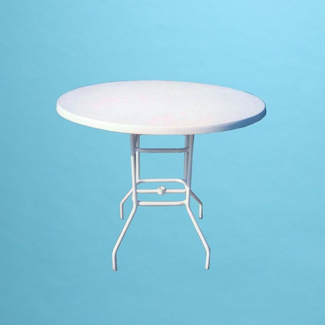 30" round fiberglass top bar height table with or without hole