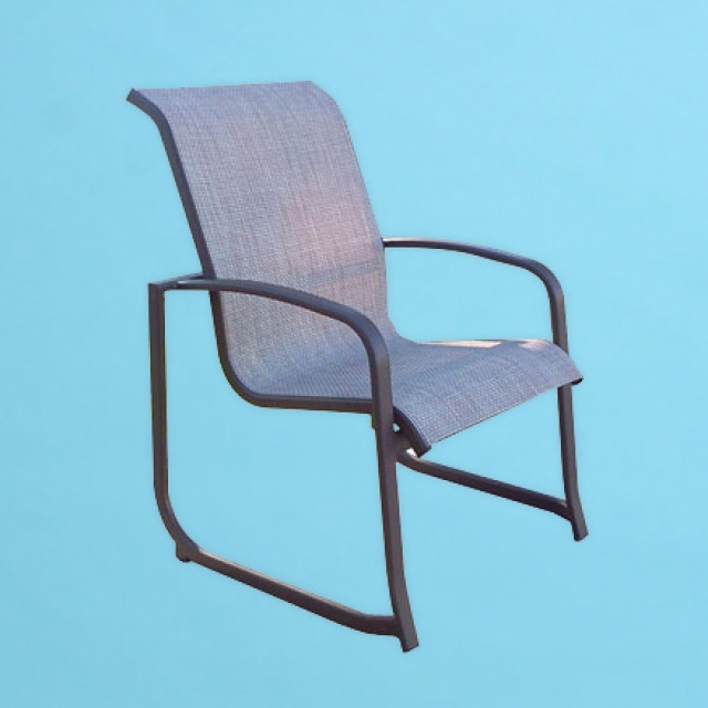 I-59 line sling sled base chair with flat arms