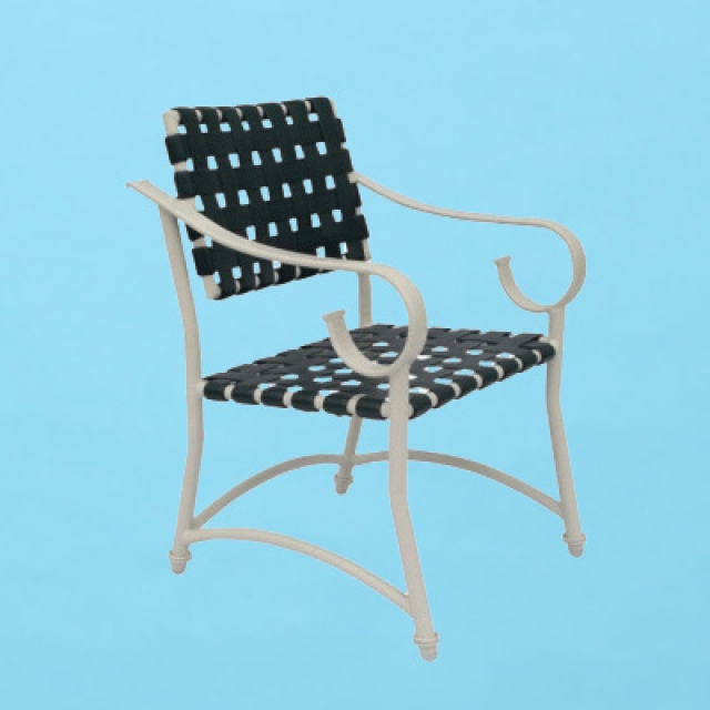Sierra line weaved strap chair with arms