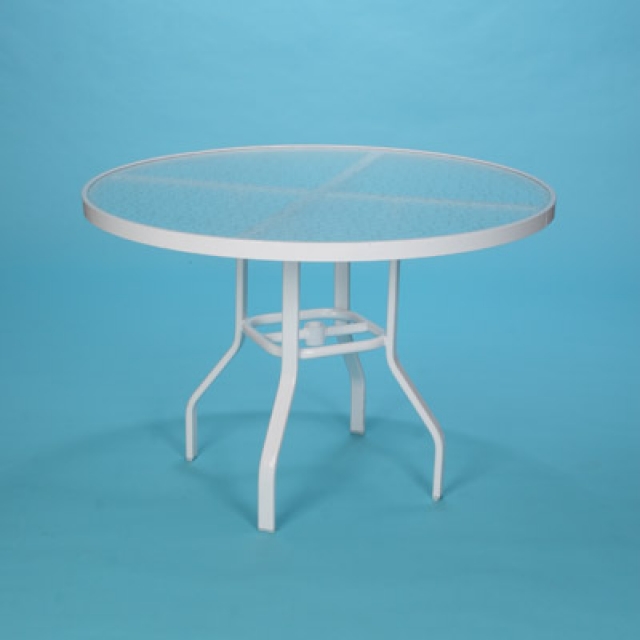 42" Commercial Grade round acrylic top table with hole