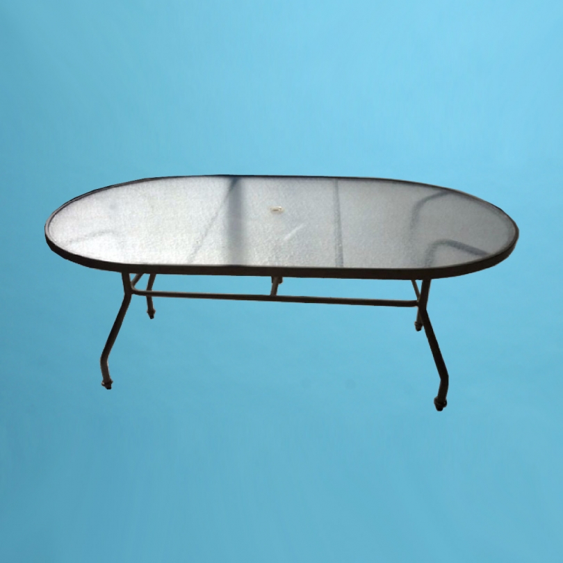 S-42x72" Oval Acrylic dining table with hole